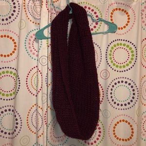 Maroon knit infinity scarf